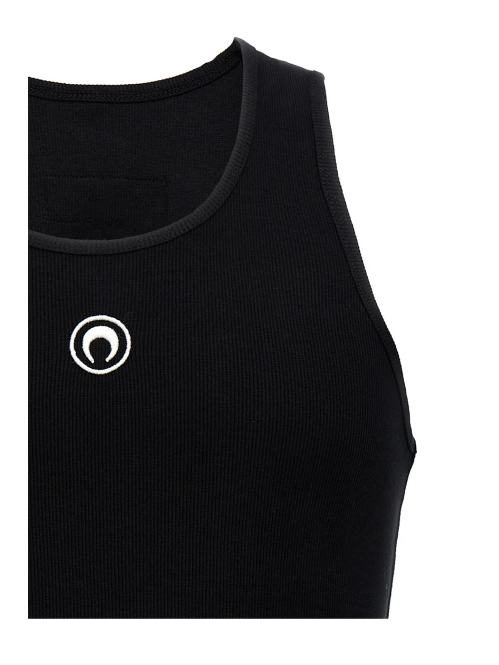 Marine Serre Logo Embroidered Ribbed Tank Top